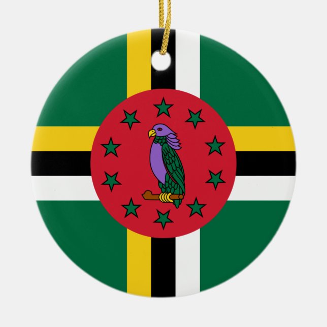 Dominica Flag Ceramic Tree Decoration (Front)