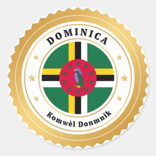 Dominica Flag Classic Round Sticker (Front)