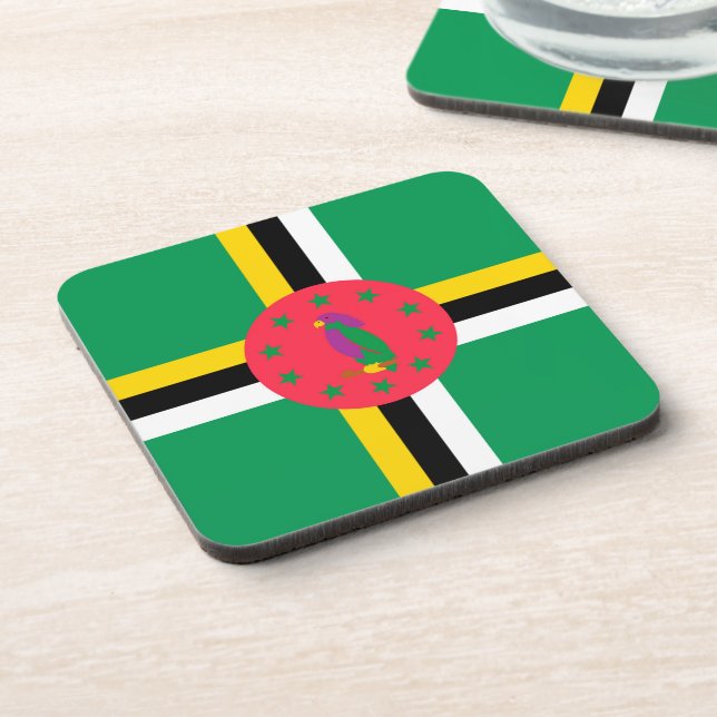 Dominica flag coaster (Left Side)
