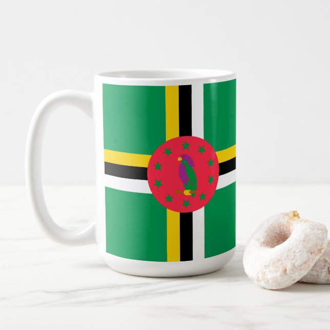 Dominica flag coffee mug (With Donut)