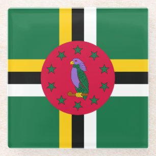 Dominica Flag Glass Coaster