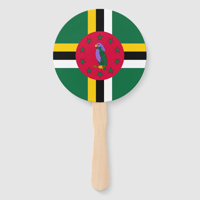 Dominica Flag Hand Fan (Front)