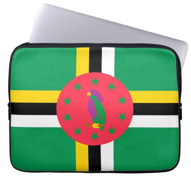 Dominica flag laptop sleeve (Front)