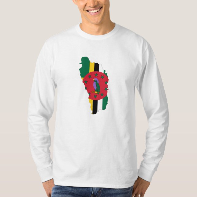 Dominica Flag map DM T-Shirt (Front)