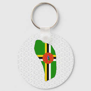 Dominica Flag Map full size Key Ring