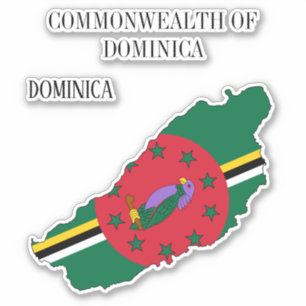 Dominica Flag Map Outline