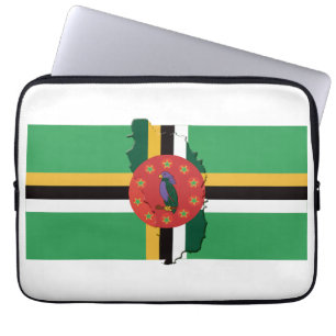 DOMINICA Flag Map Patriotic WHITE Laptop Sleeve
