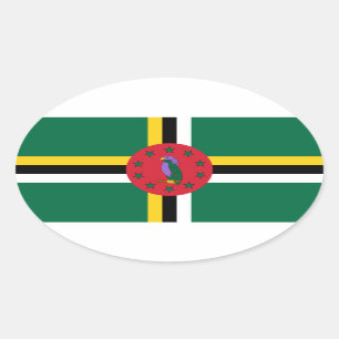 Dominica Flag Oval Sticker