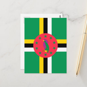 Dominica flag postcard
