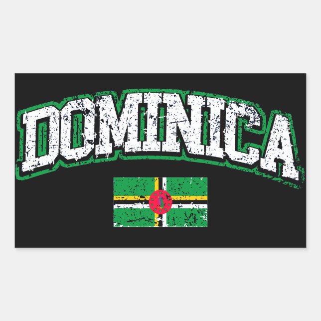 Dominica Flag Rectangular Sticker (Front)