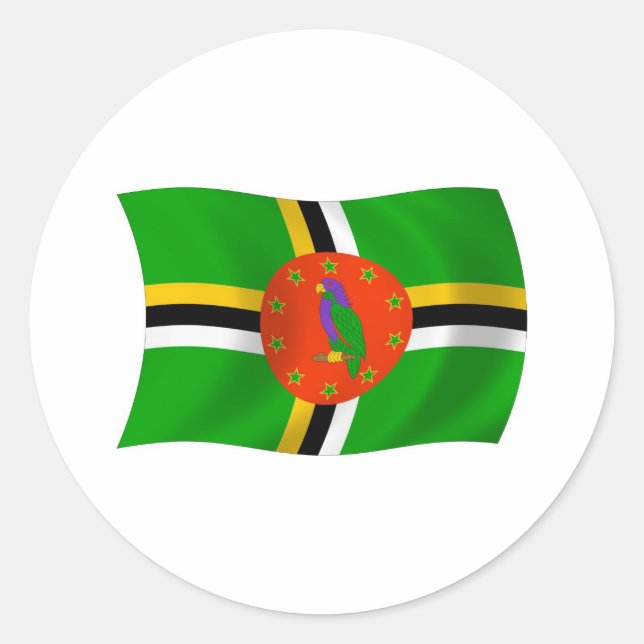 Dominica Flag Sticker (Front)
