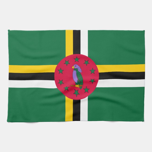 Dominica Flag Tea Towel (Horizontal)