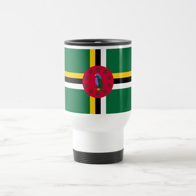 Dominica Flag Travel Mug (Center)