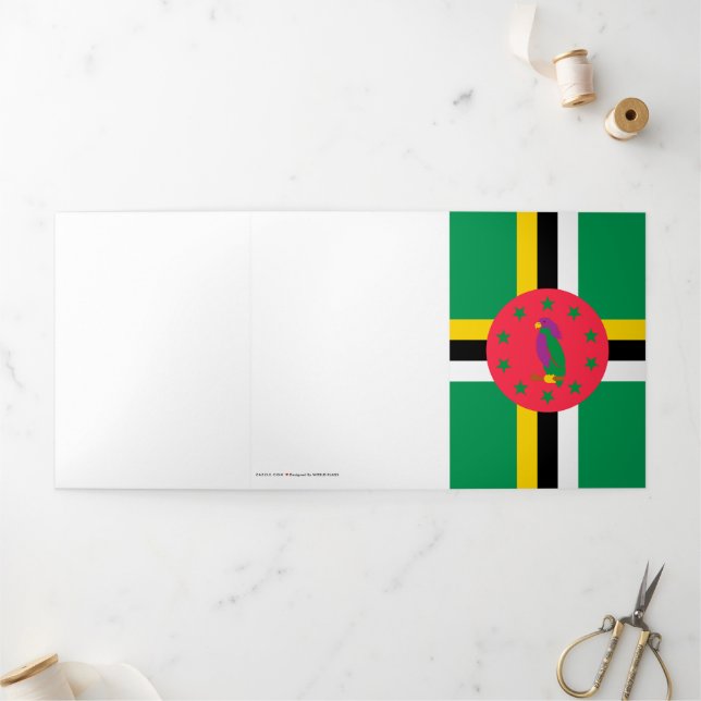 Dominica flag Tri-Fold card (Outside)