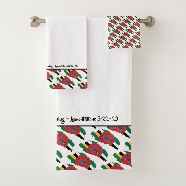 DOMINICA MAP God's Mercies Customised Scripture Bath Towel Set (Insitu)