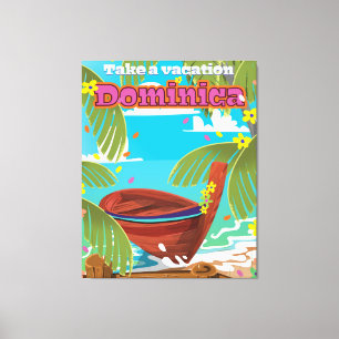 Dominica retro travel poster. canvas print
