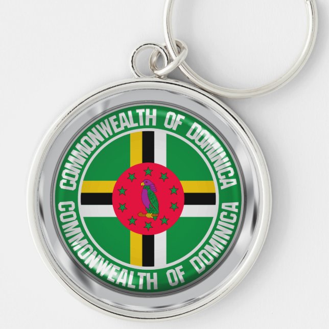 Dominica Round Emblem Key Ring (Front)