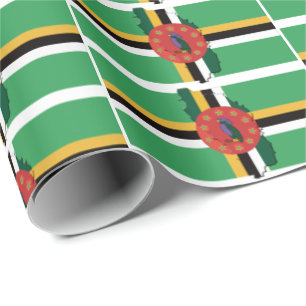 DOMINICA   Sisserou Parrot   DOMINICAN Flag Wrapping Paper