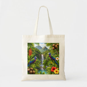 Dominica Tropical Rainforest Parrot Tote Bag