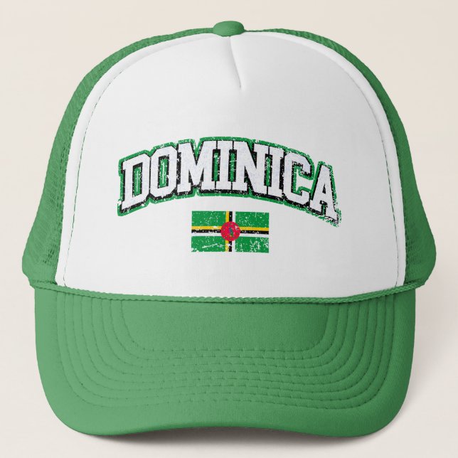 Dominica Vintage Flag Trucker Hat (Front)