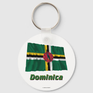 Dominica Waving Flag with Name Key Ring