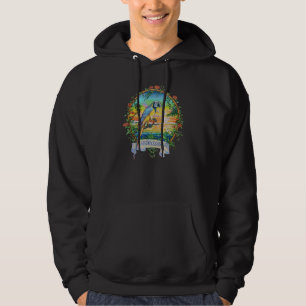 Dominica West Indies Vintage Tropical Parrot Vaca Hoodie