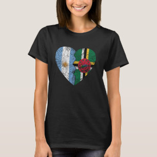 Dominican Argentinian Flags Heart Argentina Domini T-Shirt