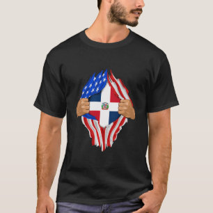 Dominican Blood Inside Me Dominican Republic Flag T-Shirt
