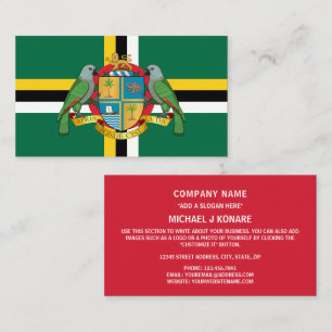 Dominican Flag & Coat of Arms, Flag of Dominica Business Card