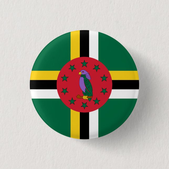 Dominican Flag, Flag of Dominica 3 Cm Round Badge (Front)