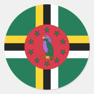 Dominican Flag, Flag of Dominica Classic Round Sticker
