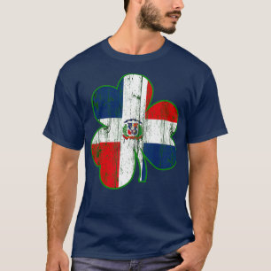 Dominican Flag Irish Shamrock  St Patricks Day T-Shirt