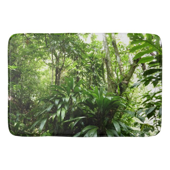 Dominican Rain Forest I Tropical Green Nature Bath Mat (Front)