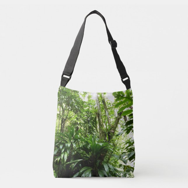 Dominican Rain Forest I Tropical Green Nature Crossbody Bag (Front)