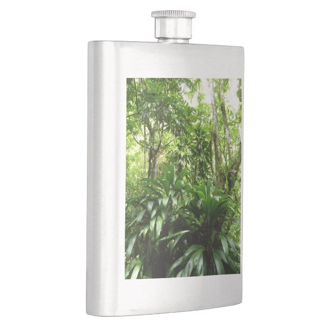 Dominican Rain Forest I Tropical Green Nature Hip Flask (Right)