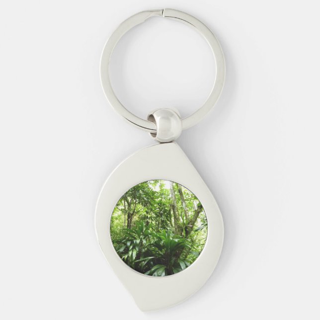 Dominican Rain Forest I Tropical Green Nature Key Ring (Front)