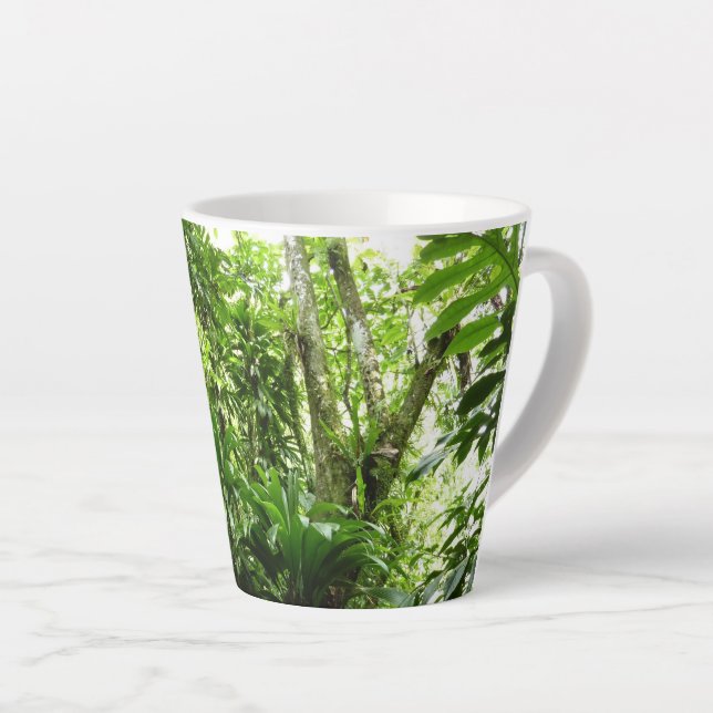 Dominican Rain Forest I Tropical Green Nature Latte Mug (Right Angle)