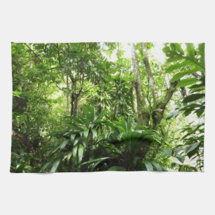 Dominican Rain Forest I Tropical Green Nature Tea Towel
