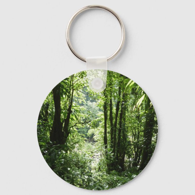 Dominican Rain Forest II Tropical Green Key Ring (Front)