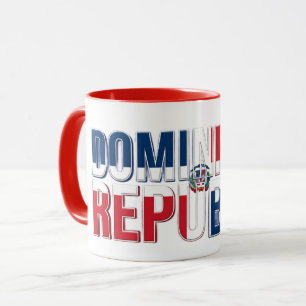 Dominican Repub Flag Text Caribbean Pride Design Mug