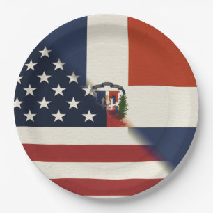 Dominican Republic America Flag US D.R. Paper Plate