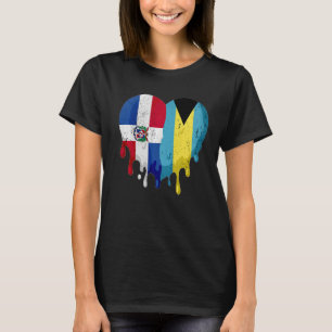Dominican Republic Bahamas Flag Heart Citizen Patr T-Shirt