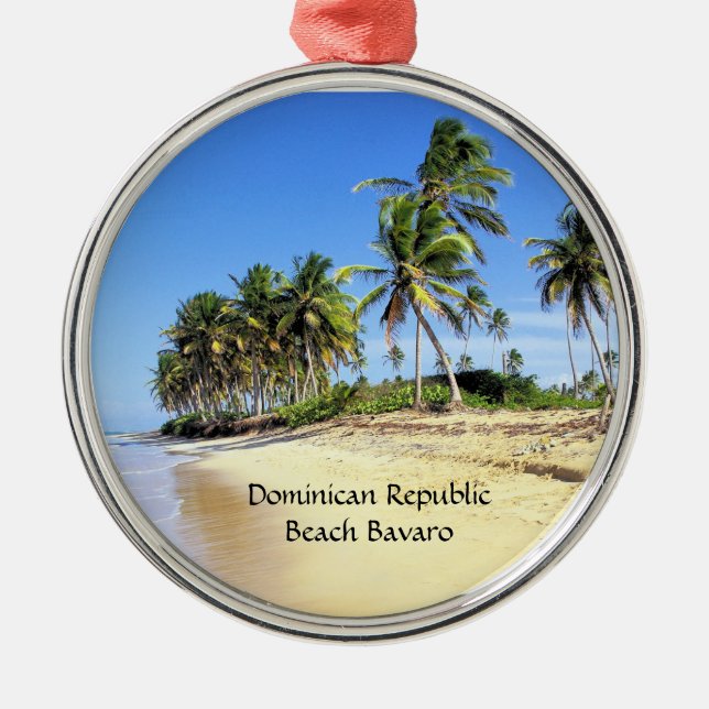 Dominican Republic Beach Bavaro Metal Tree Decoration (Front)