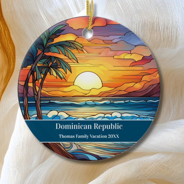 Dominican Republic Beach Vacation Ceramic Tree Decoration (Creator Uploaded)