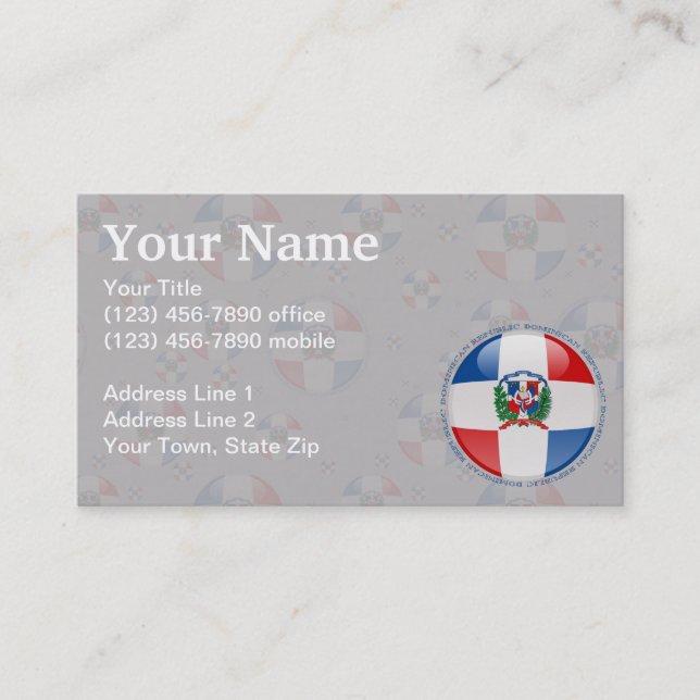 Dominican Republic Bubble Flag Business Card (Front)