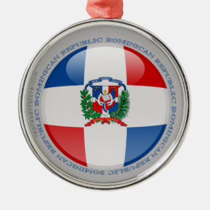 Dominican Republic Bubble Flag Metal Tree Decoration