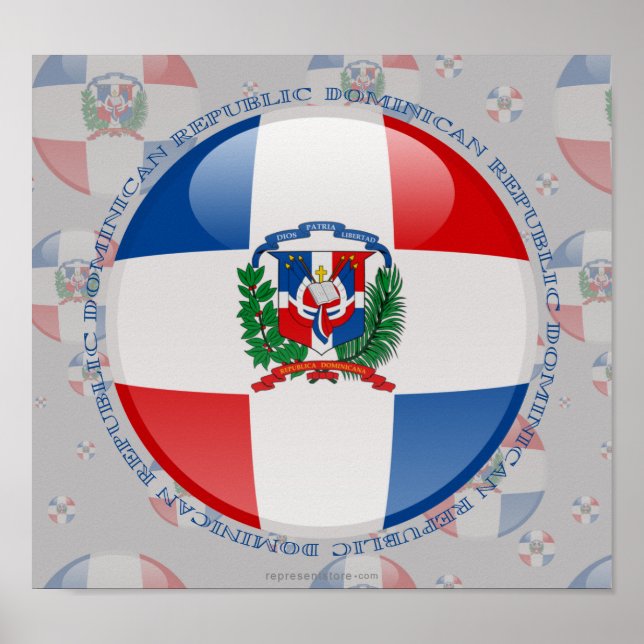 Dominican Republic Bubble Flag Poster (Front)