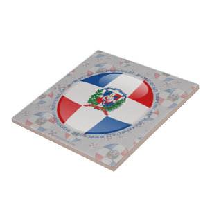 Dominican Republic Bubble Flag Tile