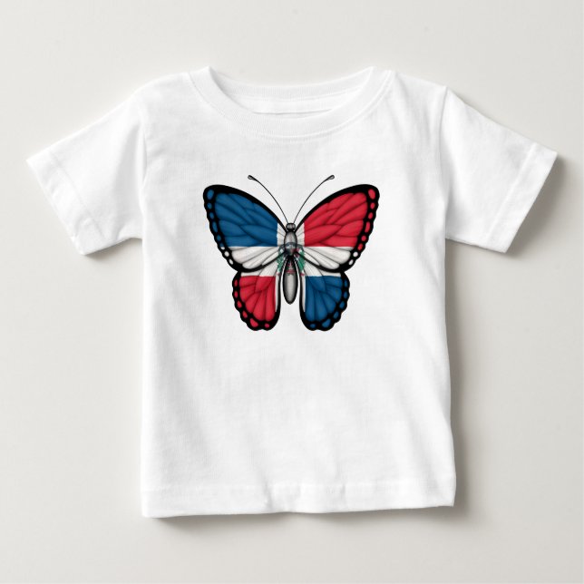 Dominican Republic Butterfly Flag Baby T-Shirt (Front)