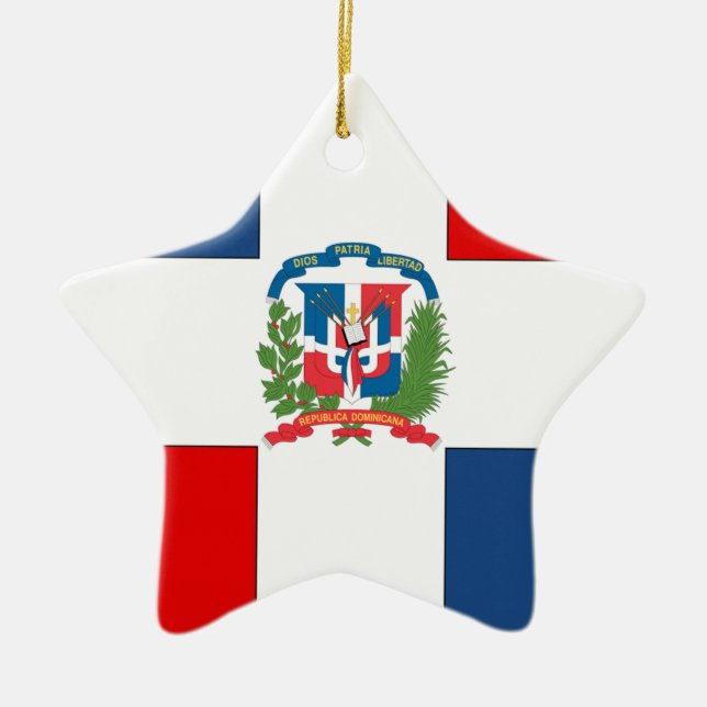 Dominican Republic Ceramic Tree Decoration (Front)